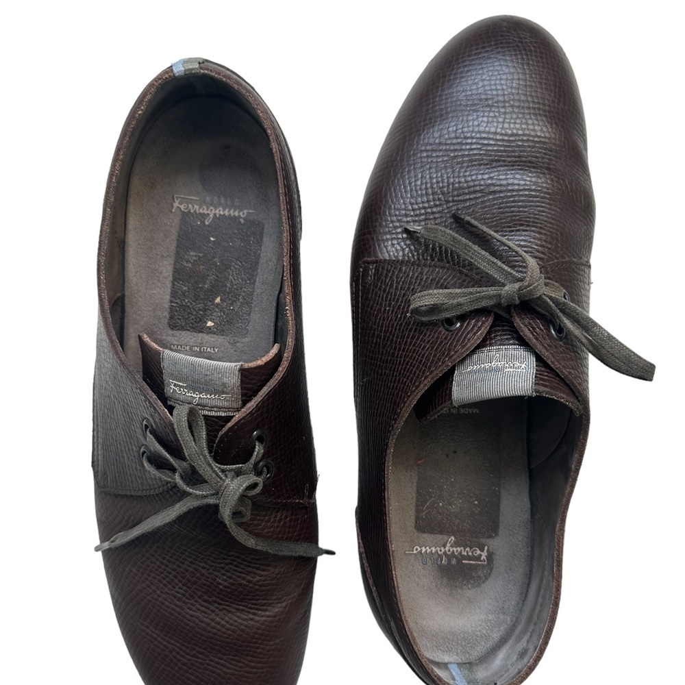 Salvador Ferragamo World Mens Soft Soled Leather Shoes Size 11 - Picture 15 of 16